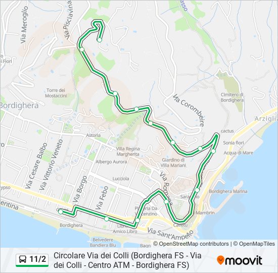 Percorso linea bus 11/2