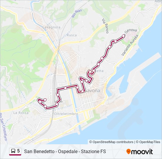 5 bus Line Map