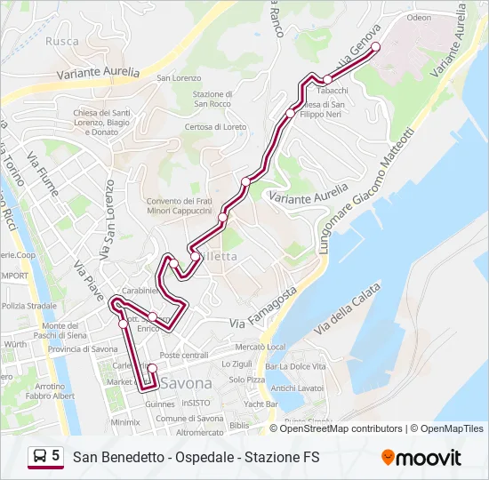 5 Bus Line Map