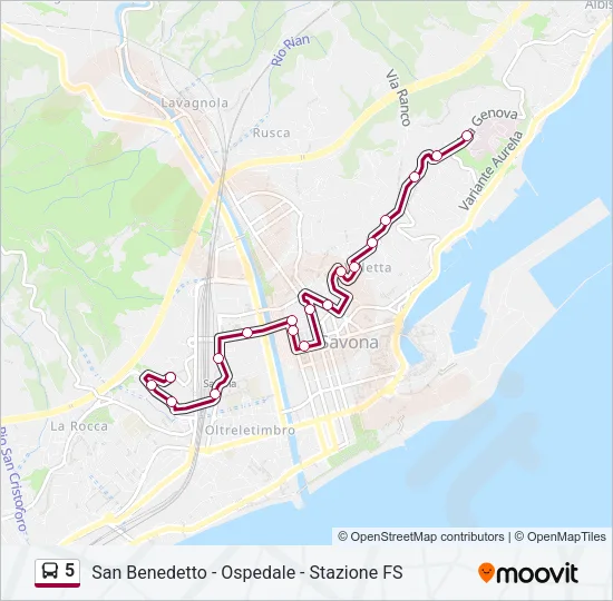 5 Bus Line Map
