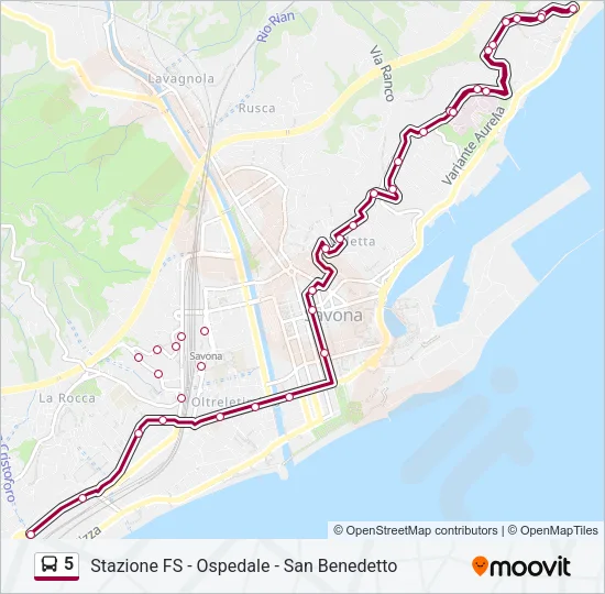 5 Bus Line Map