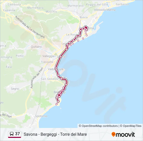 37 Bus Line Map