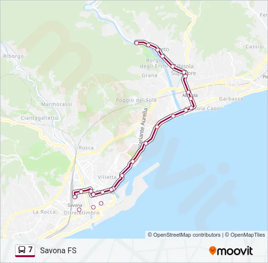 7 Bus Line Map