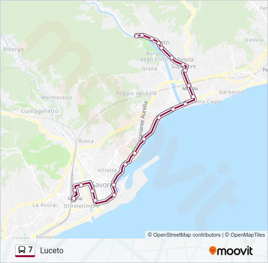 7 Bus Line Map