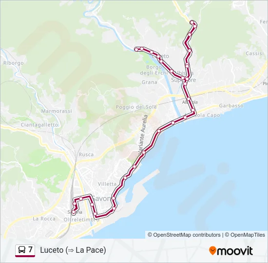 7 Bus Line Map
