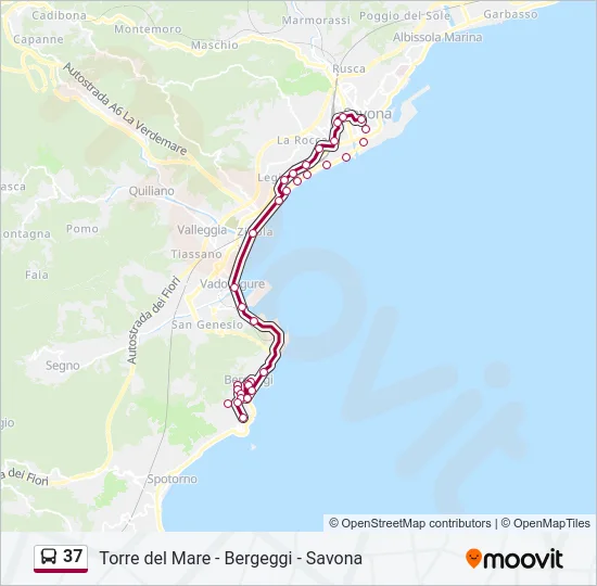37 Bus Line Map