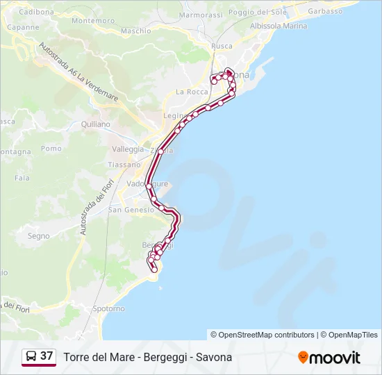 37 Bus Line Map