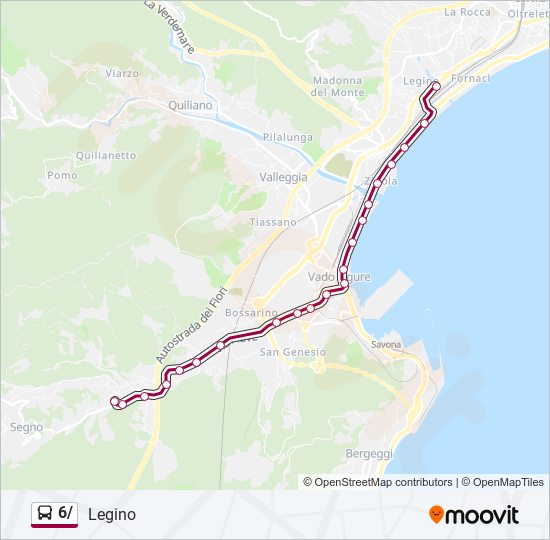 6/ bus Line Map