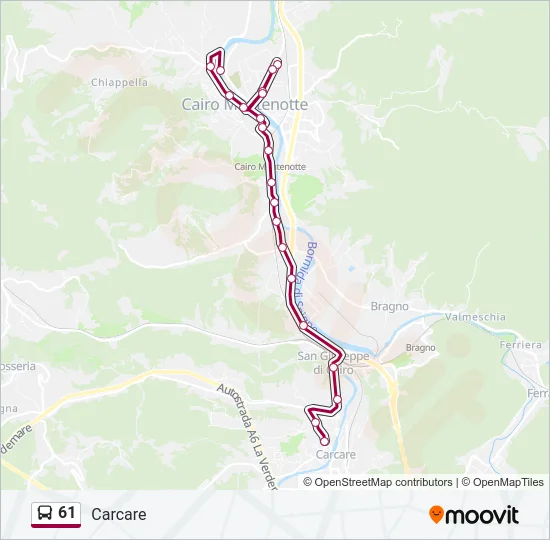 61 Bus Line Map