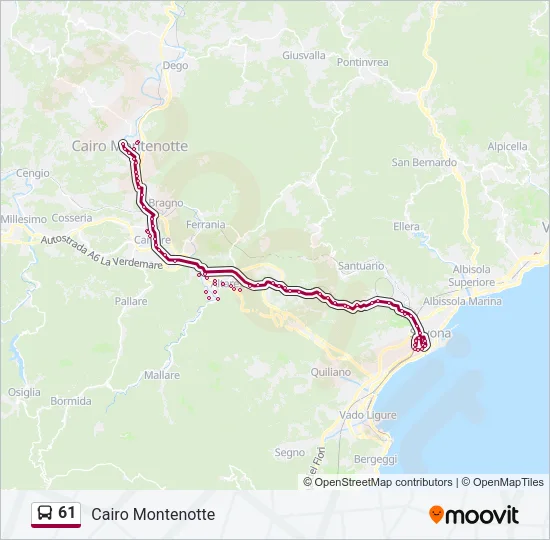 61 Bus Line Map