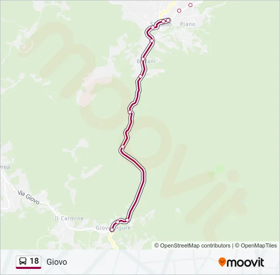 18 Bus Line Map