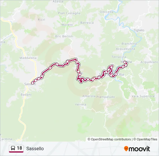 18 Bus Line Map