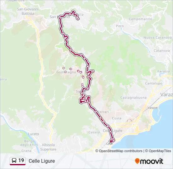 19 Bus Line Map