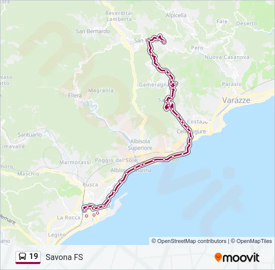 19 Bus Line Map