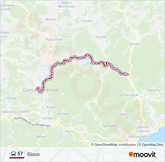 57 Bus Line Map