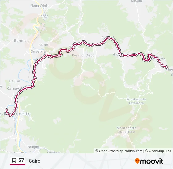 57 Bus Line Map