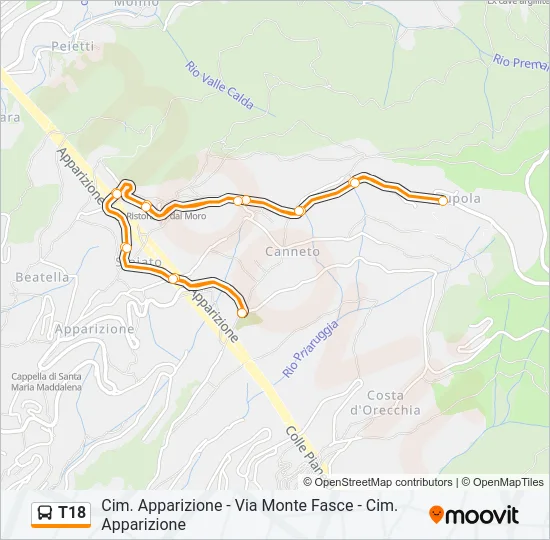 T18 Bus Line Map