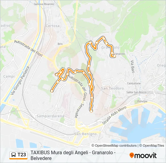 T23 Bus Line Map