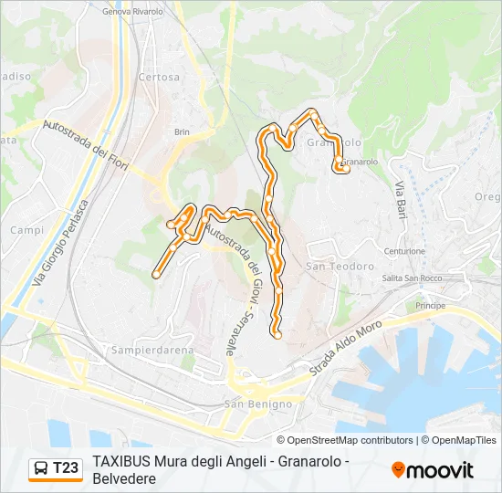 T23 Bus Line Map