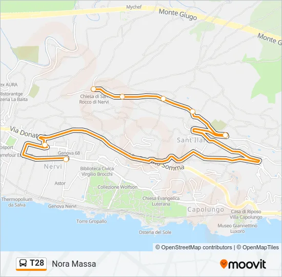 T28 Bus Line Map