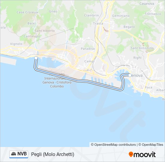 Percorso linea Navebus NVB