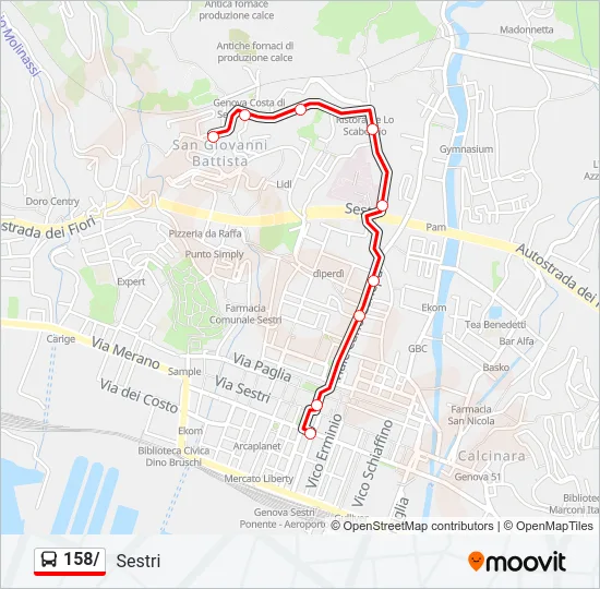 158/ Bus Line Map