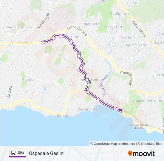 45/ Bus Line Map