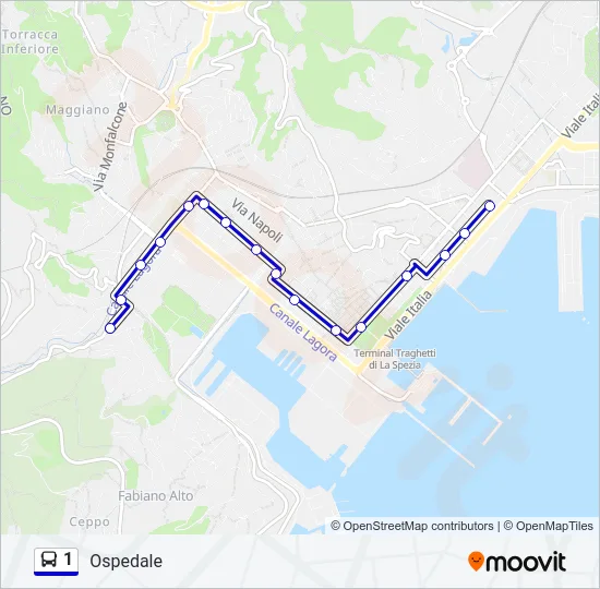1 Bus Line Map