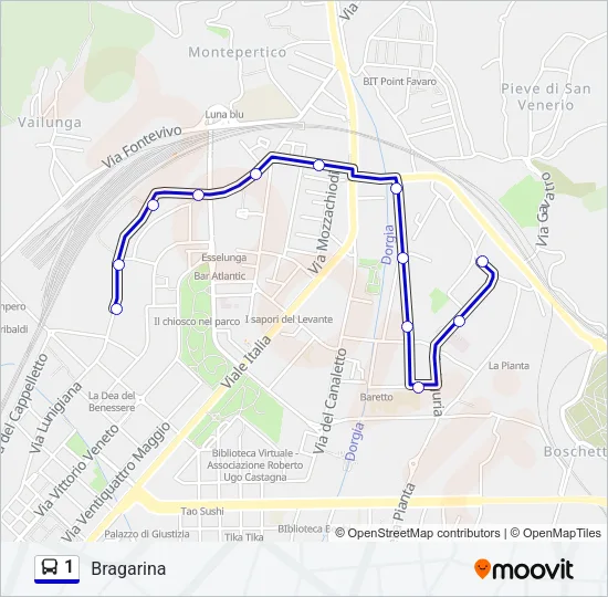 1 Bus Line Map