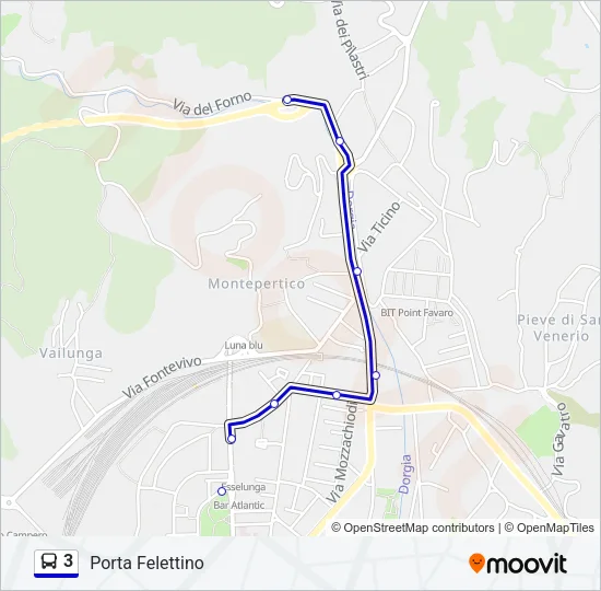 3 Bus Line Map