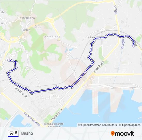 5 Bus Line Map