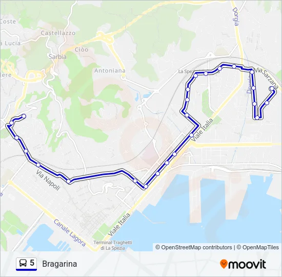 5 Bus Line Map