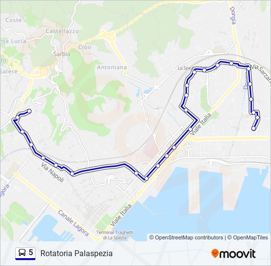 Percorso linea bus 5