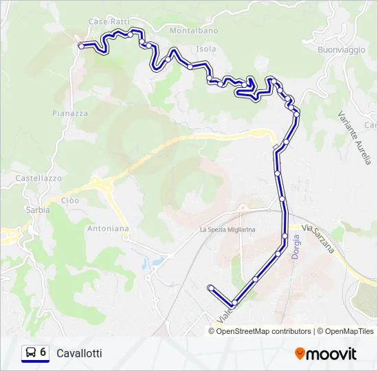 6 Bus Line Map