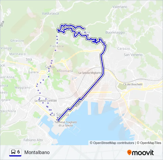Percorso linea bus 6