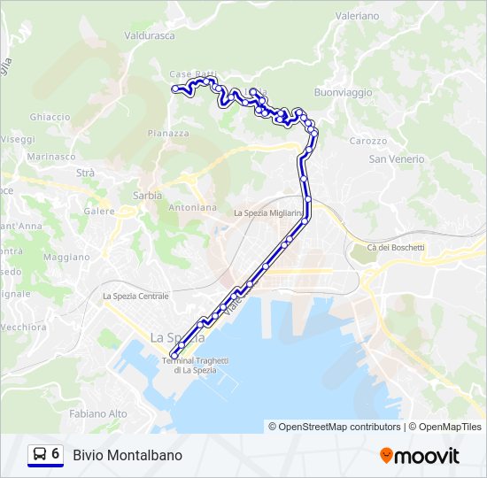 Percorso linea bus 6
