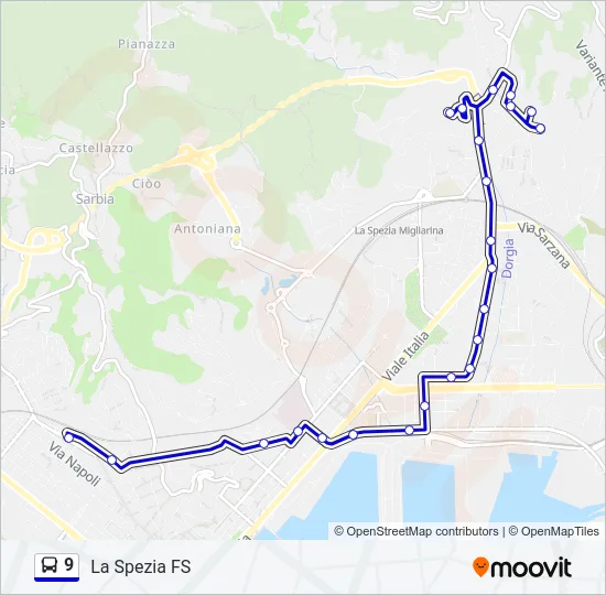 9 Bus Line Map