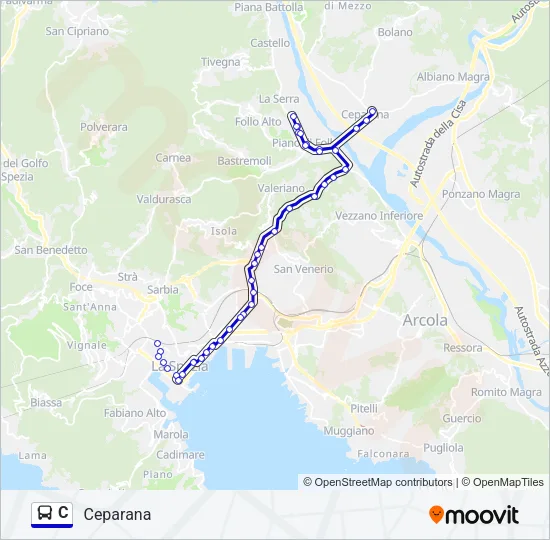 C Bus Line Map