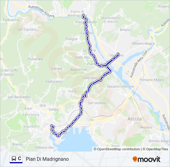 Percorso linea bus C