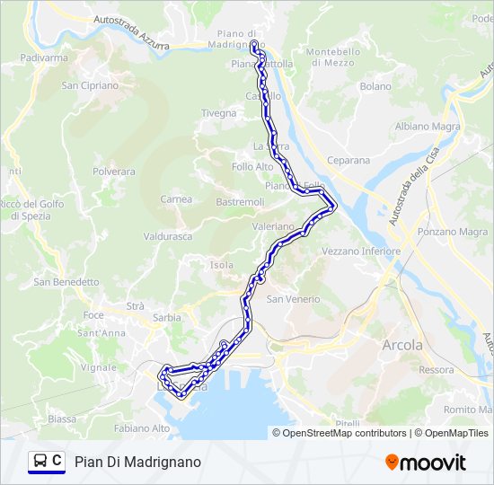 Percorso linea bus C