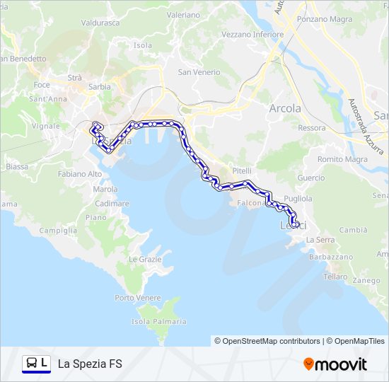 Percorso linea bus L