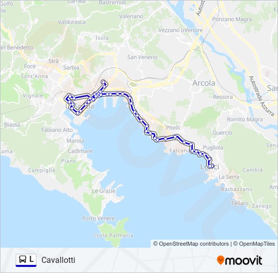Percorso linea bus L
