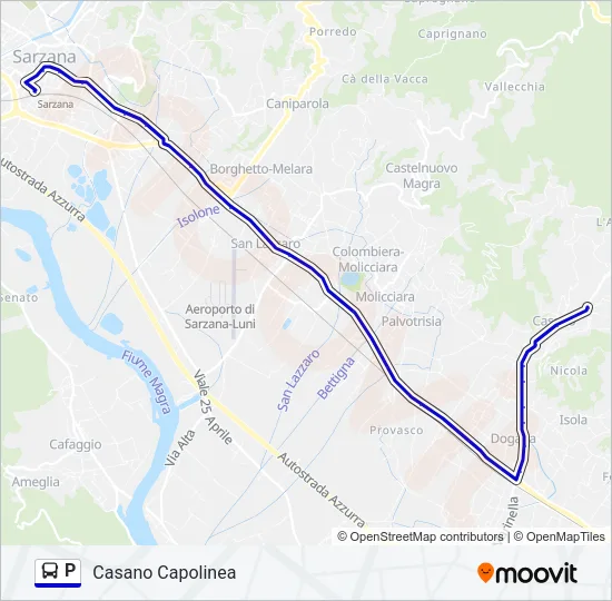 P Bus Line Map