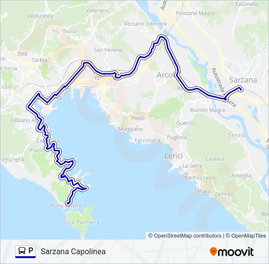 P Bus Line Map
