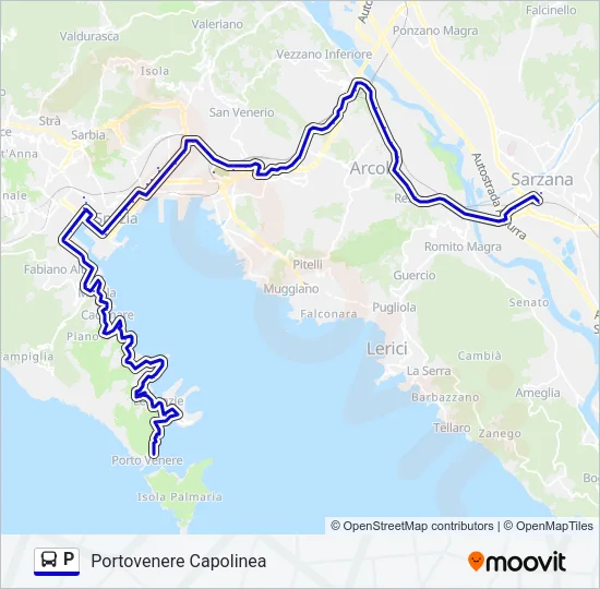 P Bus Line Map