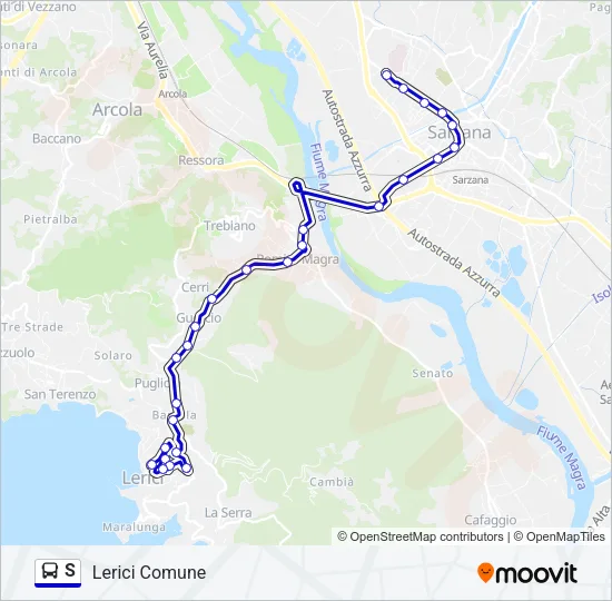 S Bus Line Map