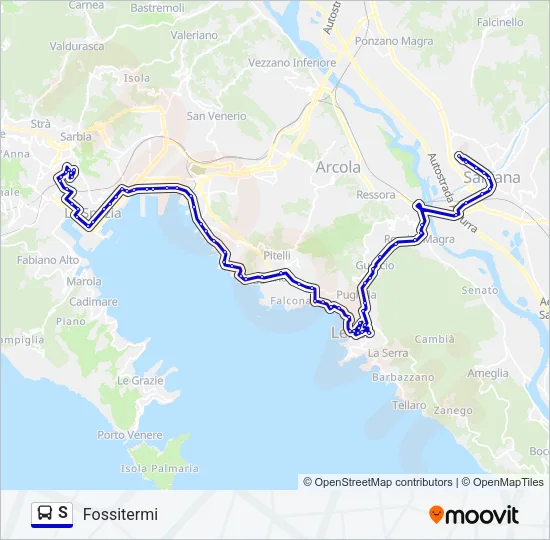 S Bus Line Map