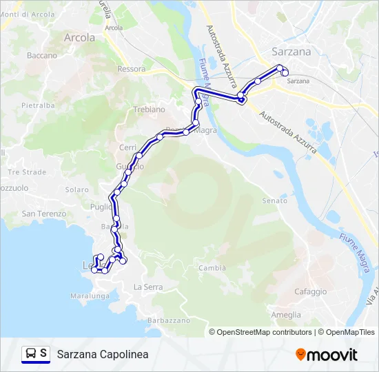 S Bus Line Map