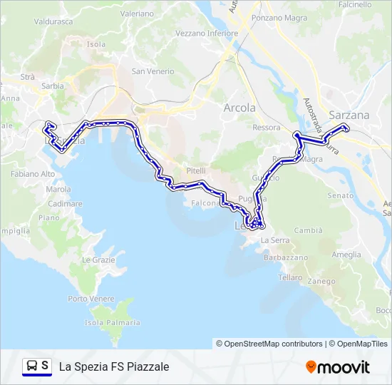 S Bus Line Map