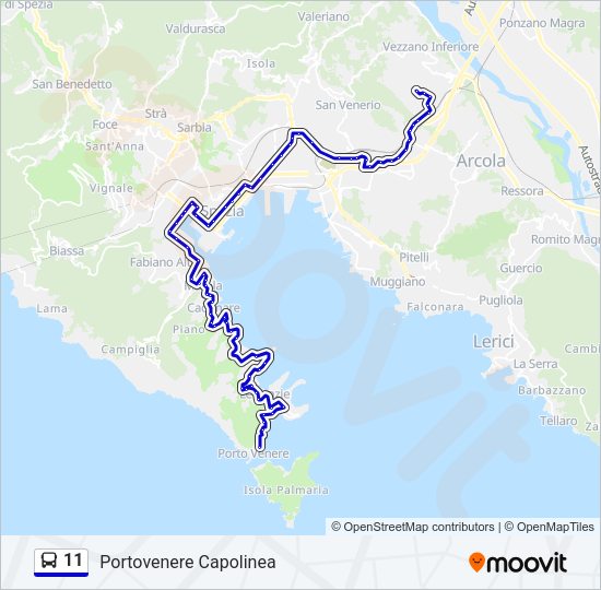 Percorso linea bus 11